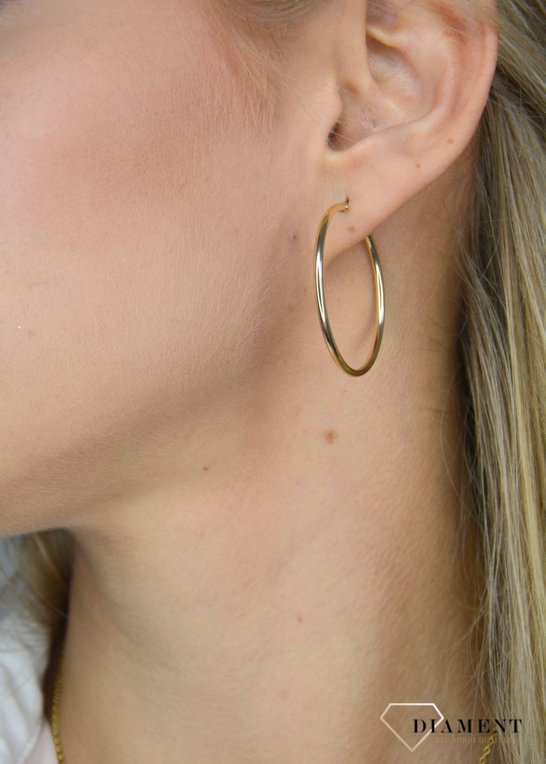 Złote kolczyki koła cienkie 5 cm KL 1473Fd.jpg